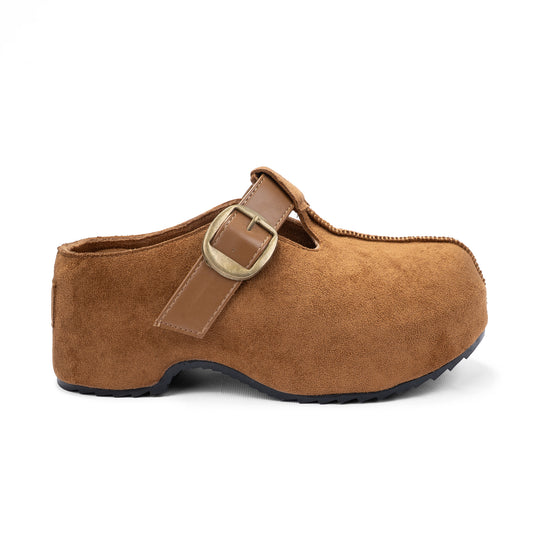 Classic T-Strap Suede Mules