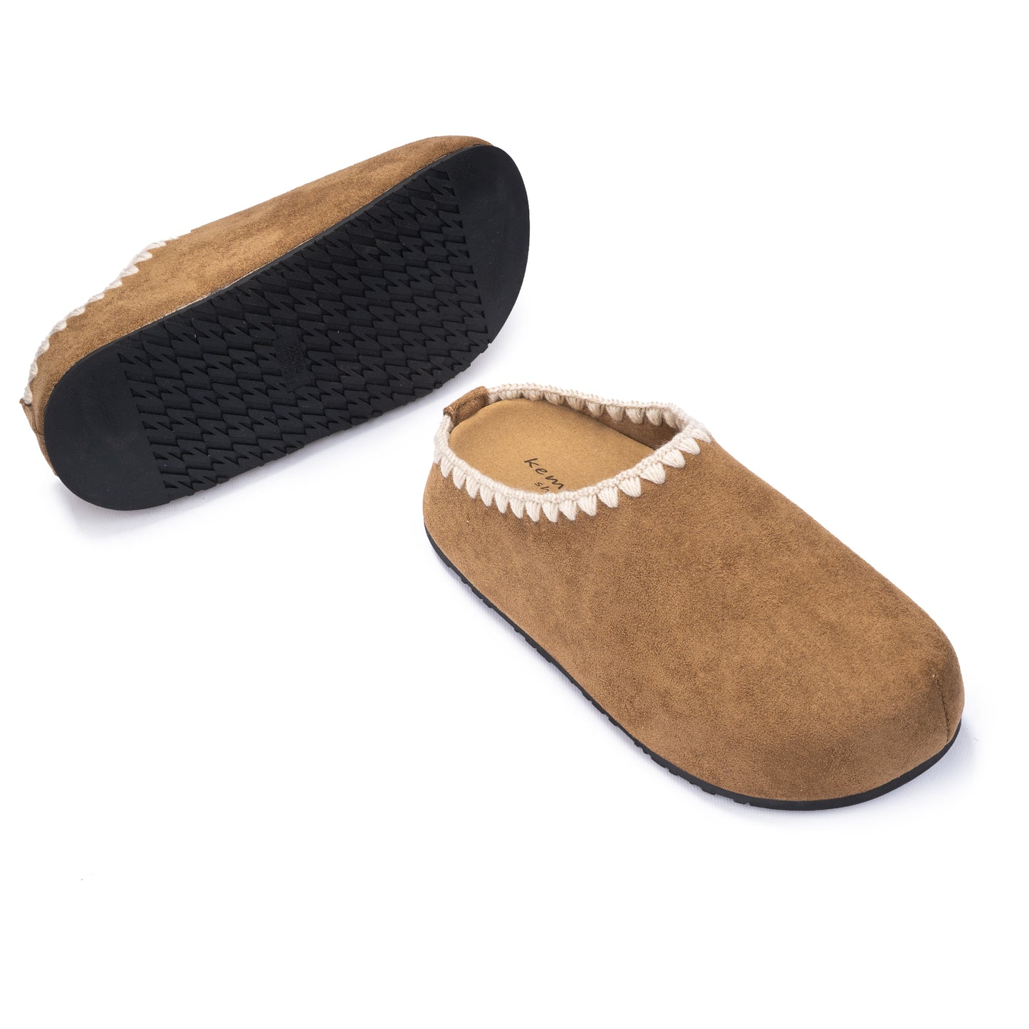 Stitched Suede Mules