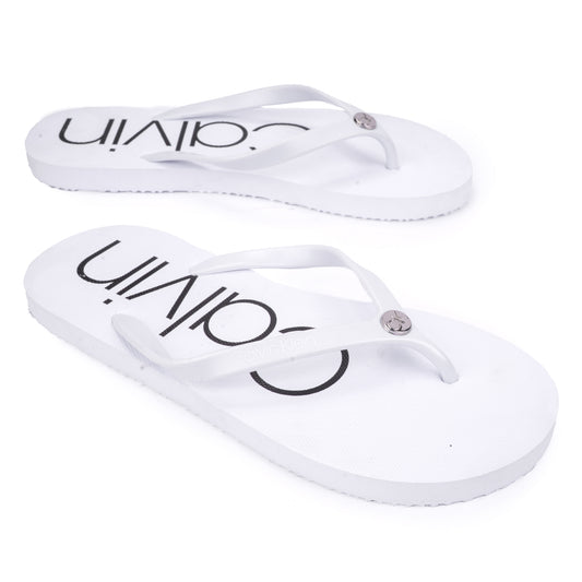 Calvin Klein Logo Print Flip-Flops