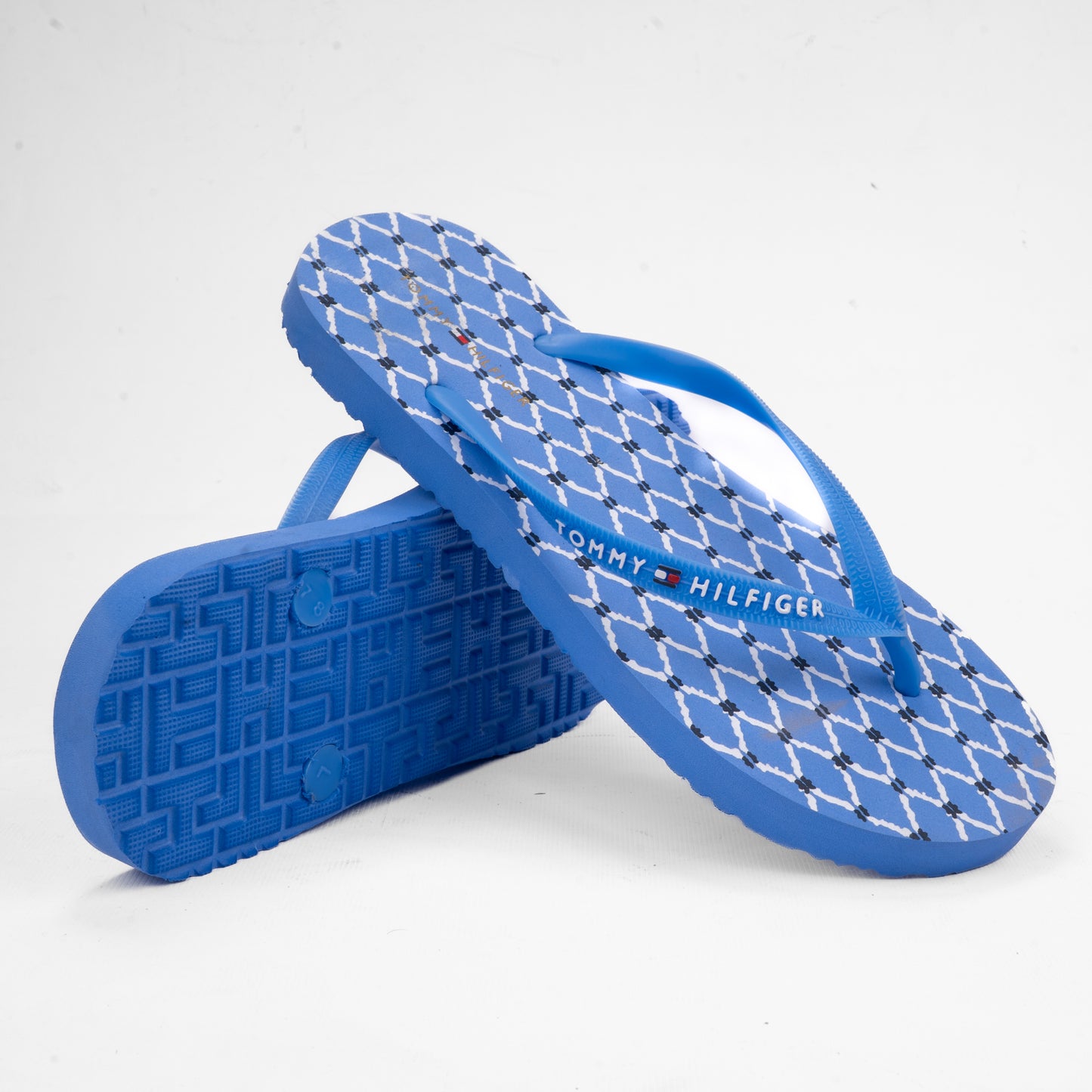Tommy Hilfiger Blue Patterned Flip-Flops