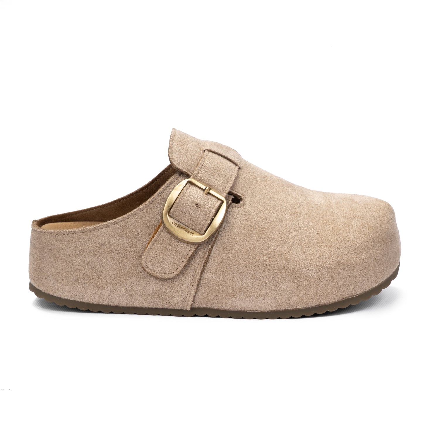 Premium Suede Platform Buckle Mules