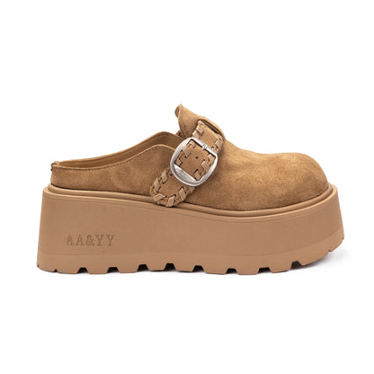Chunky Platform Suede Mules