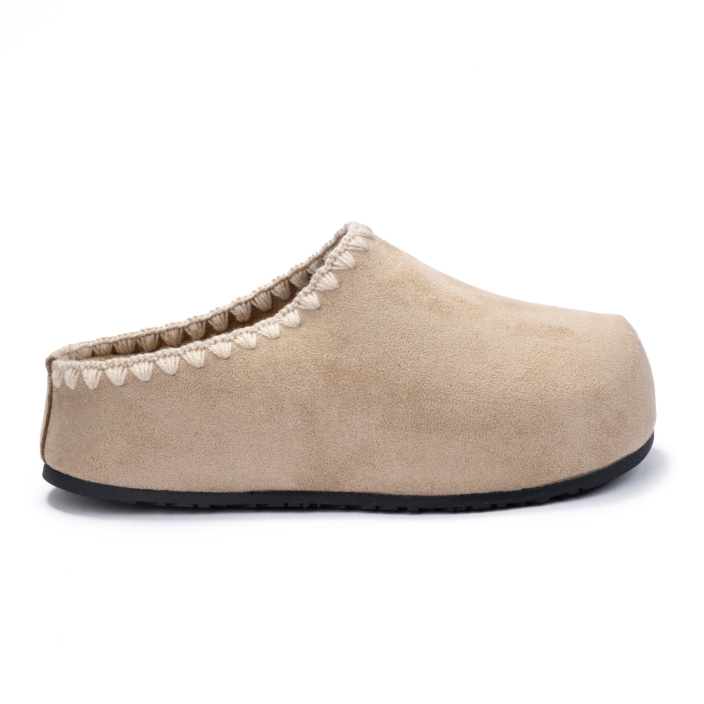 Stitched Suede Mules