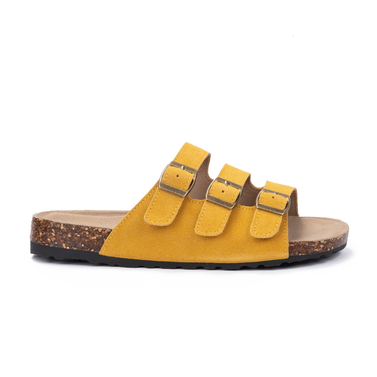 Triple Strap Suede Slides