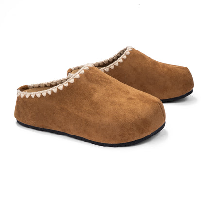 Stitched Suede Mules