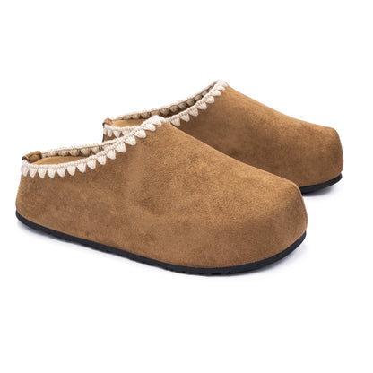 Stitched Suede Mules