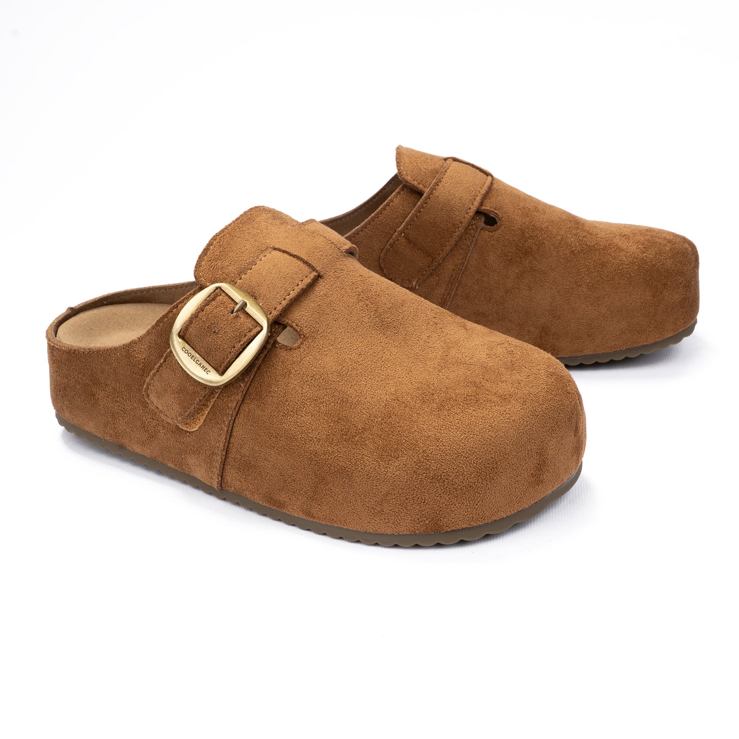 Premium Suede Platform Buckle Mules