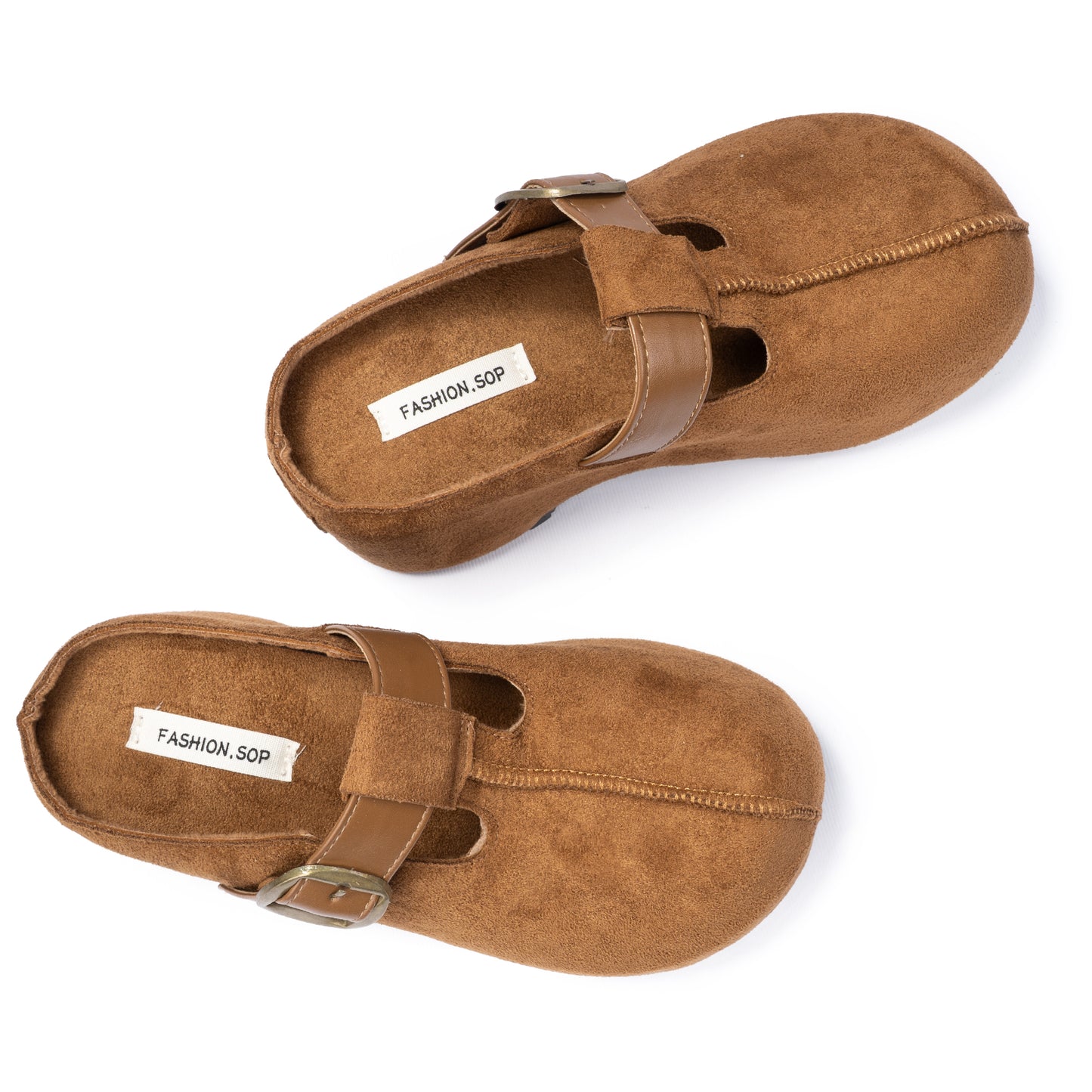 Classic T-Strap Suede Mules