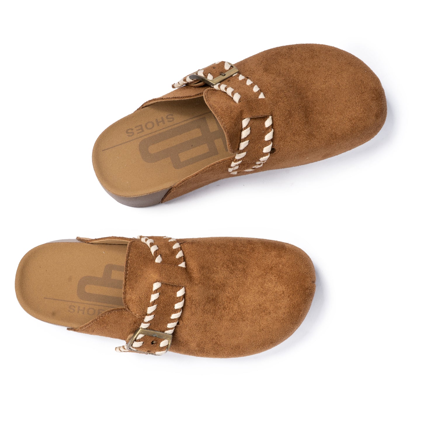Boho Stitched Suede Mules