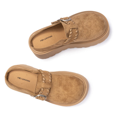 Chunky Platform Suede Mules