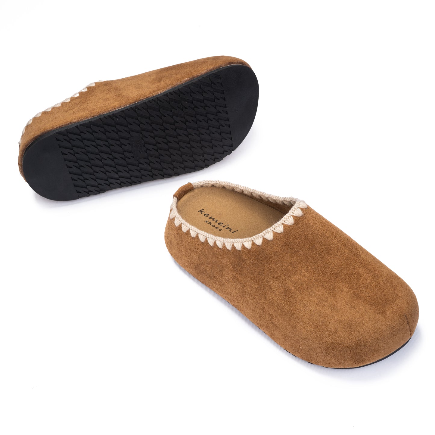 Stitched Suede Mules
