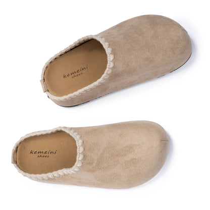 Stitched Suede Mules