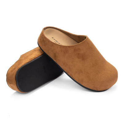 Minimalist Suede Platform Mules