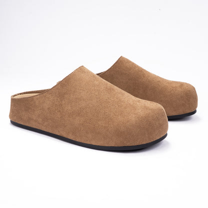 Minimalist Suede Platform Mules