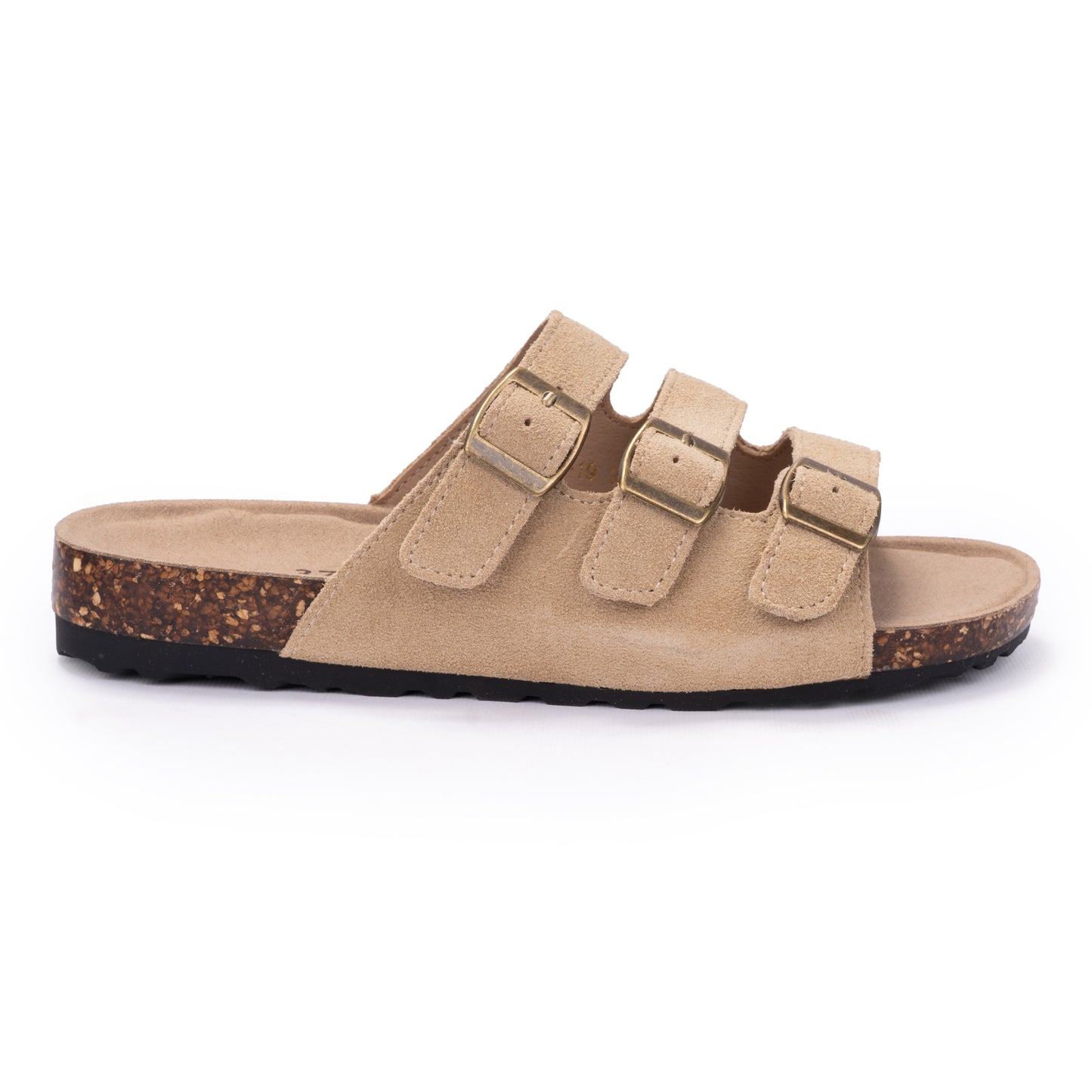 Triple Strap Suede Slides
