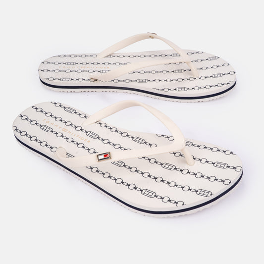 Tommy Hilfiger Monogram Chain Flip-Flops