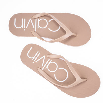 Calvin Klein Logo Print Flip-Flops