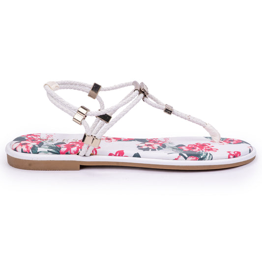 Guess Floral Braided Flat Sandals