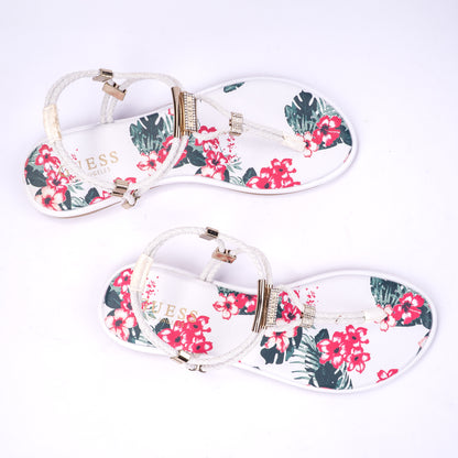 Guess Floral Braided Flat Sandals