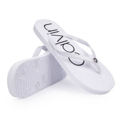Calvin Klein Logo Print Flip-Flops