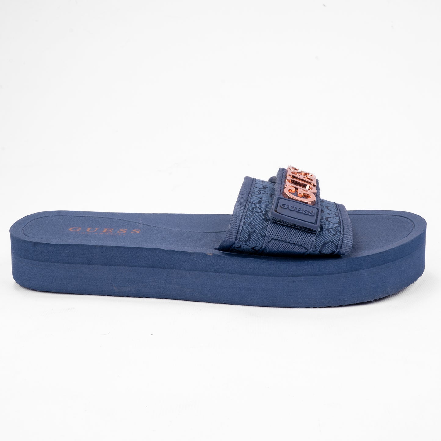 Guess Platform Logo Slides Navy Blue