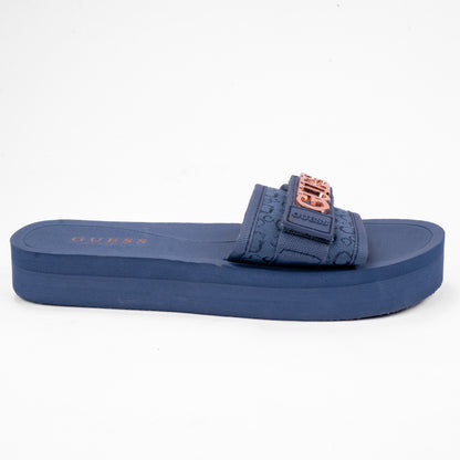 Guess Platform Logo Slides Navy Blue