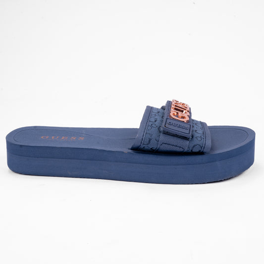 Guess Platform Logo Slides Navy Blue