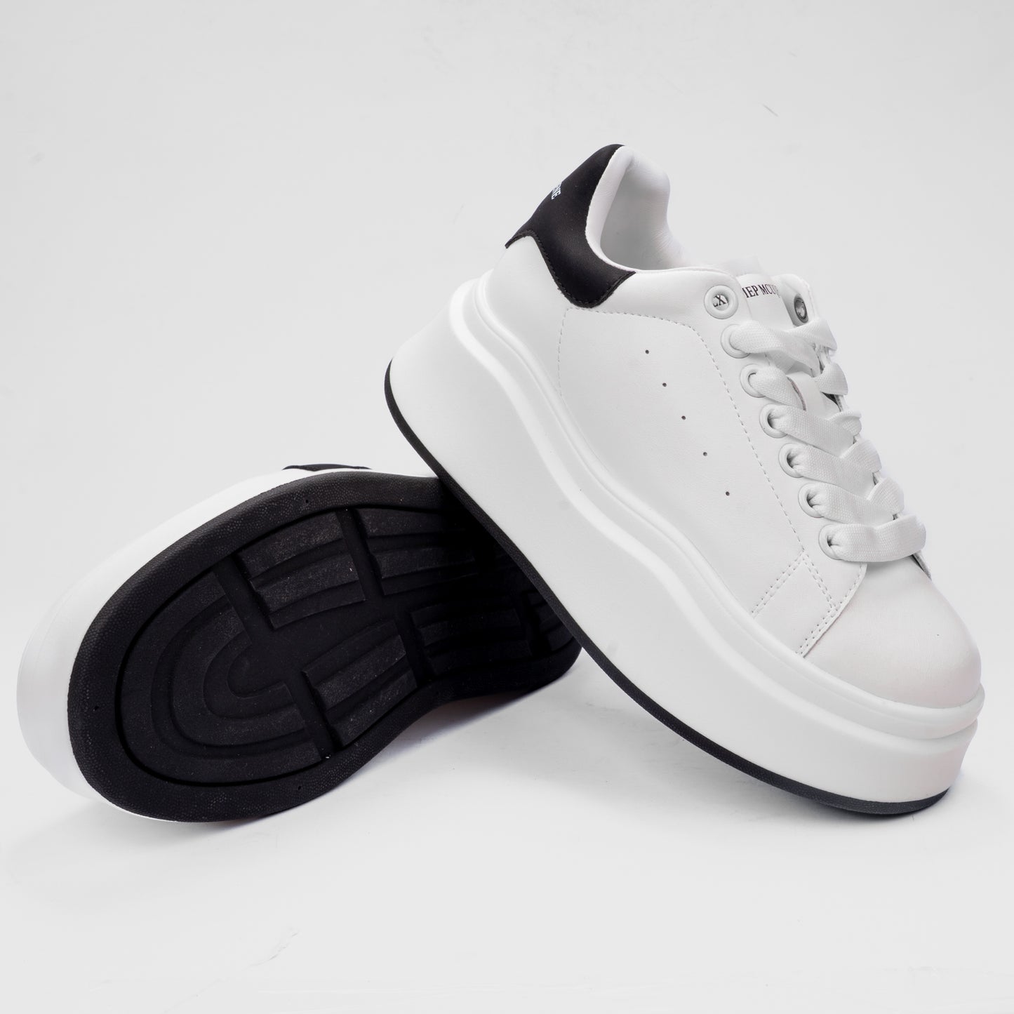 Canvas and Leather Blend 'Bear' Sole Sneakers