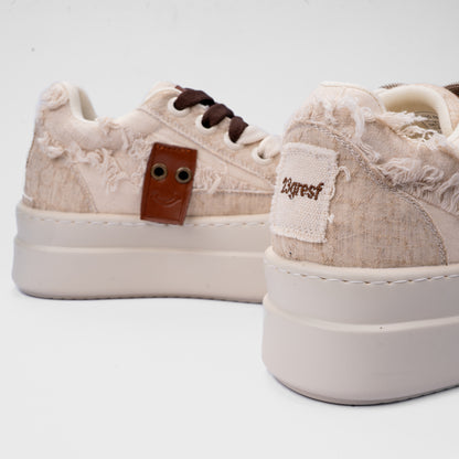 Distressed Canvas Platform Sneakers