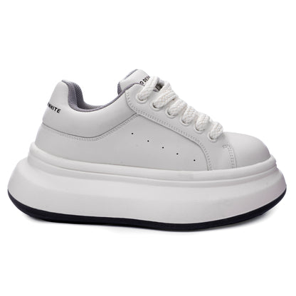 Chunky White Platform Sneakers
