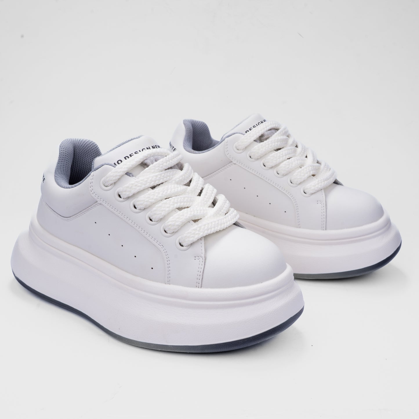 Chunky White Platform Sneakers