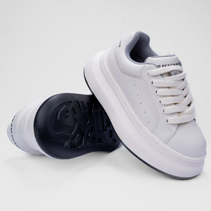 Chunky White Platform Sneakers