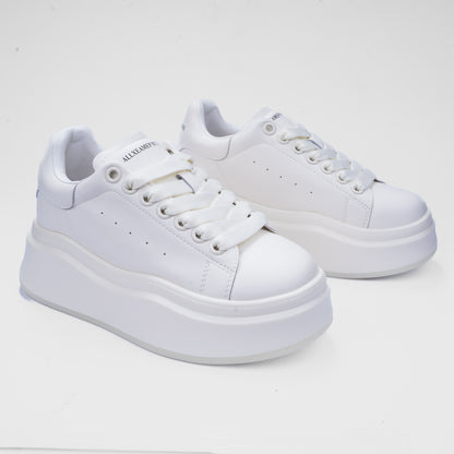 Canvas and Leather Blend 'Bear' Sole Sneakers