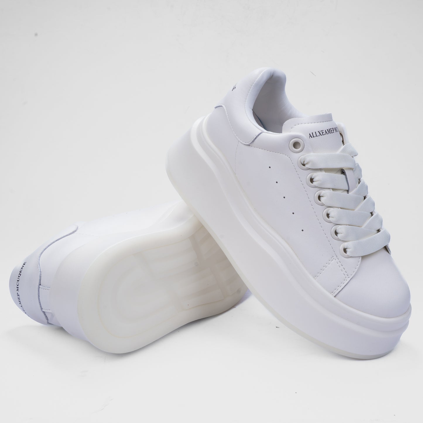 Canvas and Leather Blend 'Bear' Sole Sneakers