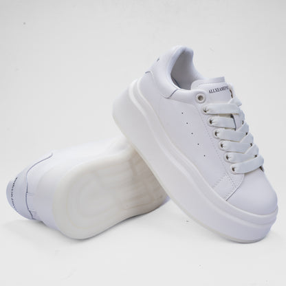 Canvas and Leather Blend 'Bear' Sole Sneakers